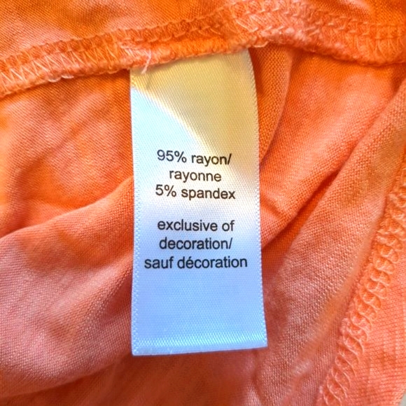 Maurices Coral Peach Ruffle Henley Top Tee Size Medium - Picture 6 of 6